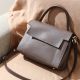 Women Fashion Large Capacity Solid Color Genuine Leather Zipper Shoulder Bag