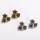 Vintage Flower Pattern Design Metal Stud Earrings