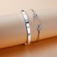 Women Fashion Leaf Shape and Letter Design Bracelet Set