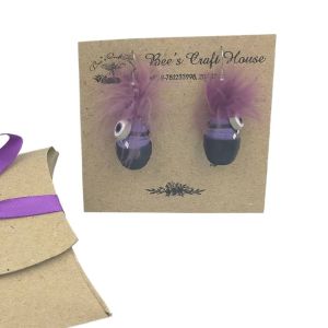 Bee Craft House Hand Made Paper Quilling  Pom Pom Earrings